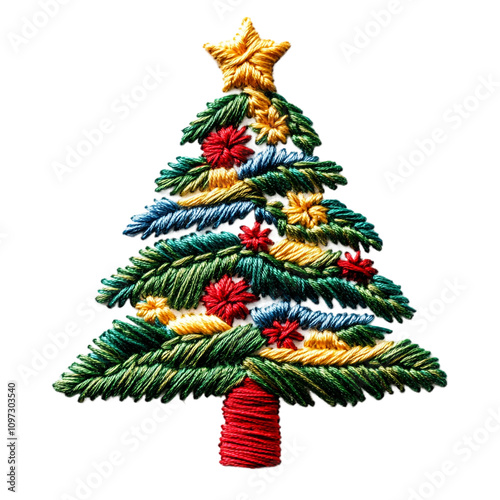 Amazing DIY embroidery Christmas cards Isolated On White Background 