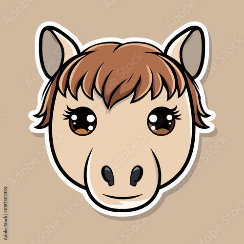 Charming Cute Cartoon Horse Face Illustration for Everyone