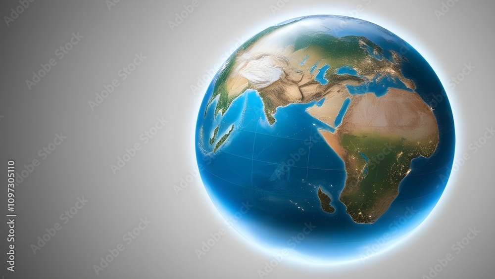 A transparent background with a digital globe A transparent background with a digital globe