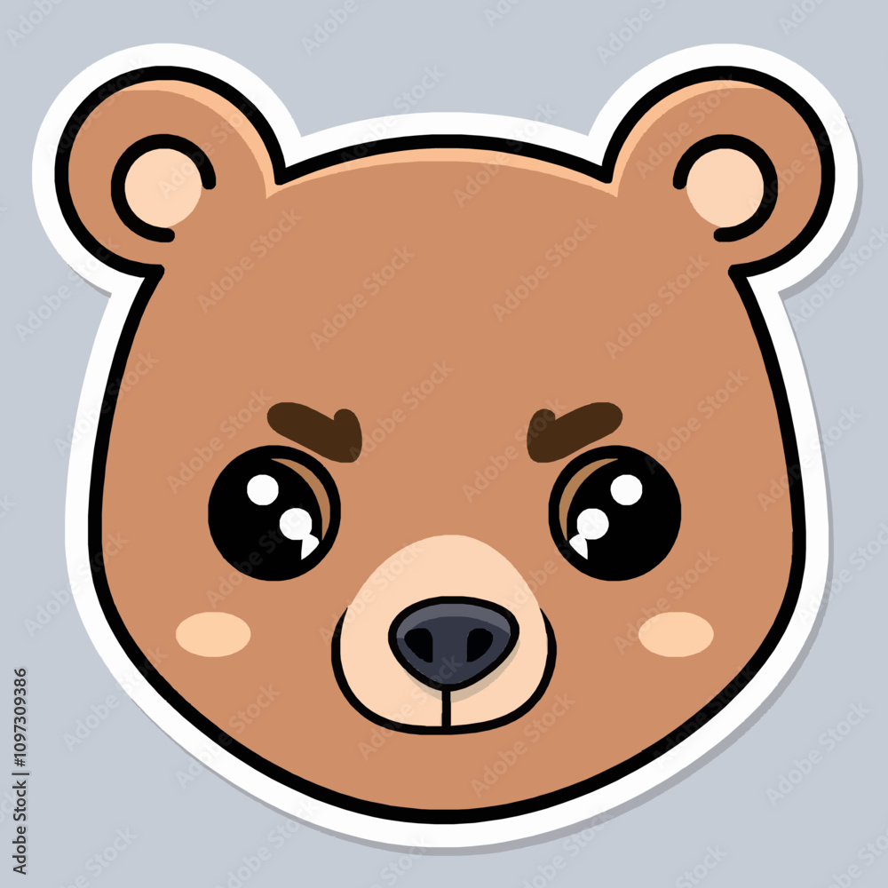 Adorable Cartoon Bear Face Art for Children and Fun Adorable Cartoon Bear Face Art for Children and Fun