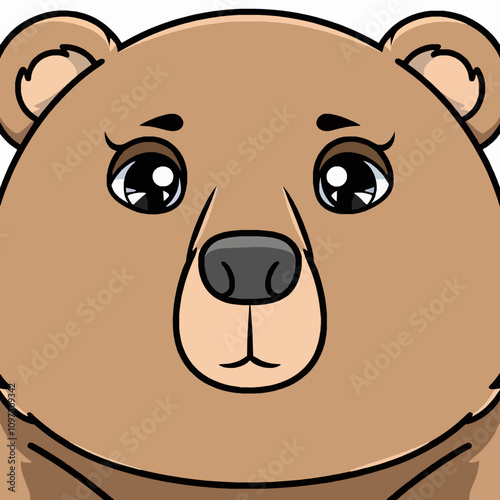 Adorable Cartoon Bear with Expressive Features and Soft Fur