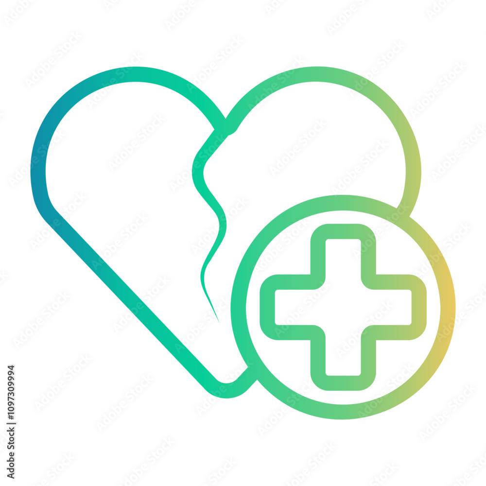 Obraz premium broken Line Gradient Icon