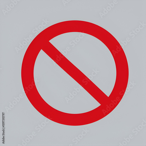 Restricted Prohibition Sign, Red forbidden sign, Not Allowed Sign Illustration, Blank Red prohibition sign stop. Forbidden empty template crosser out prohibit caution circle photo