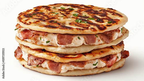 Delicious grilled tortillas with savory meat filling kitchen food photography warm atmosphere close-up culinary delight