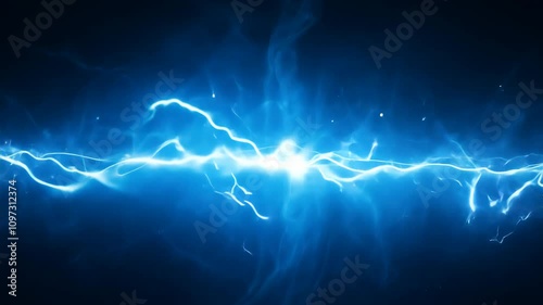 Dynamic Blue Electric Lightning Energy Background Animation