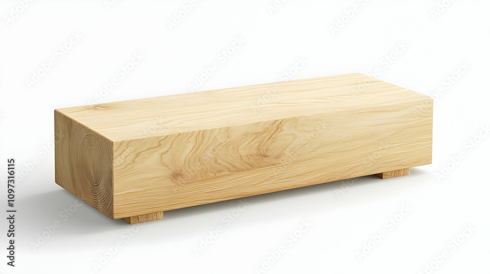 Simple, light wood rectangular bench isolated on white background. Simple, light wood rectangular bench isolated on white background.