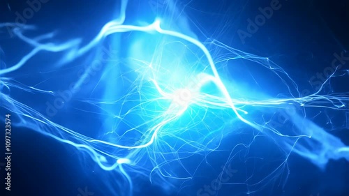 Wallpaper Mural Dynamic Blue Energy Streams and Electric Abstract Background Torontodigital.ca