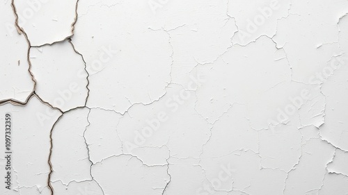 Cracked and flaked white paint with a subtle textured background, home decor, wall texture