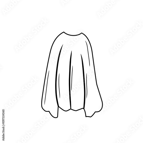 outline sketch of superhero cape