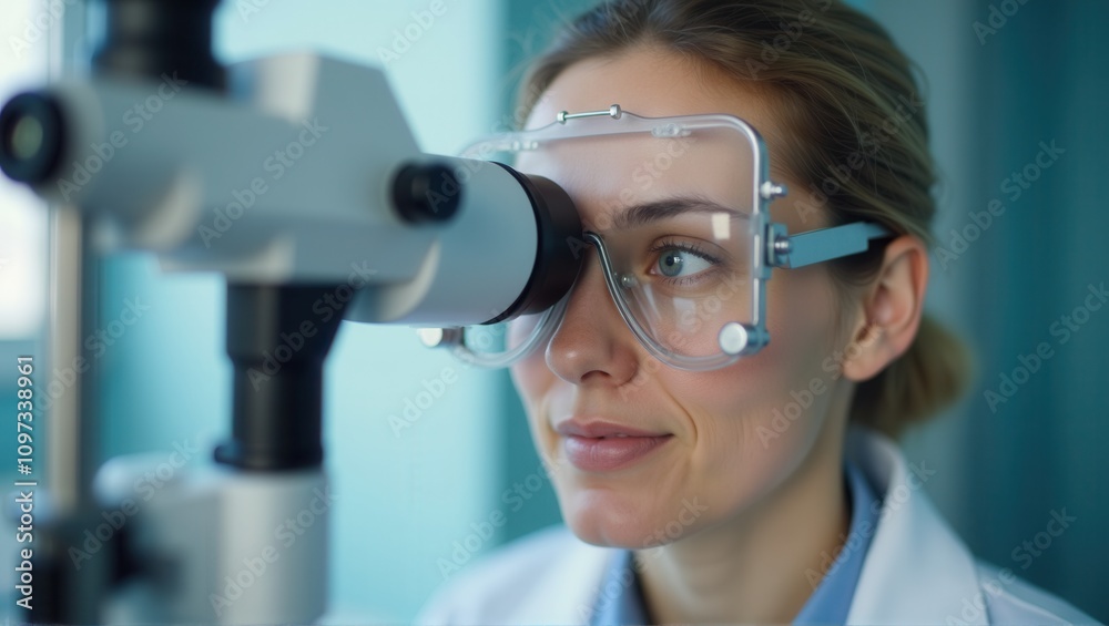 Scientist using microscope in laboratory, focus on equipment, blurred background, professional research, scientific discovery. Generative, AI. Scientist using microscope in laboratory, focus on equipment, blurred background, professional research, scientific discovery. Generative, AI.
