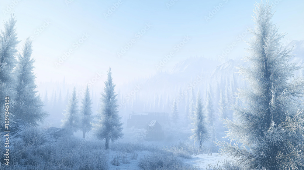 Naklejka premium trees in the snow