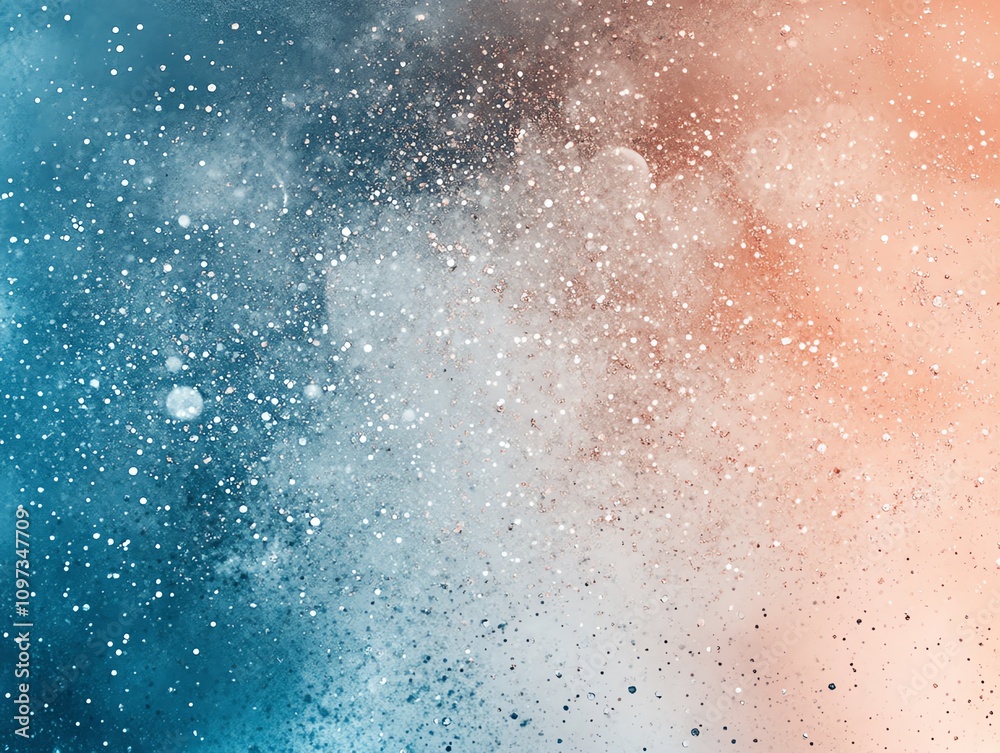Fototapeta premium A vibrant abstract background featuring a blend of blue and orange hues with sparkling elements.