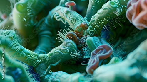 a microscopic view of bacteria  photo