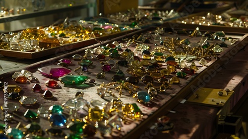 a jewelers workshop filled with gems   photo