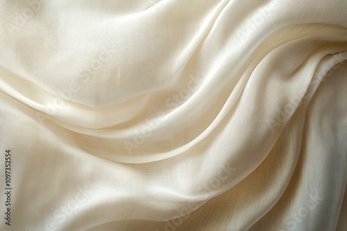 A soft, flowing fabric draped elegantly, showcasing its texture and lightness.