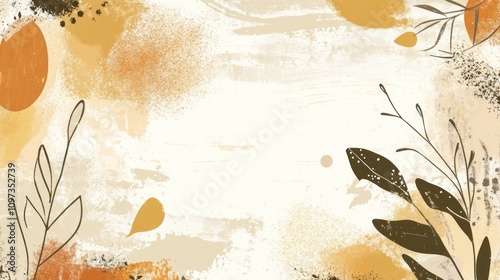 Abstract Autumnal Floral Design Background