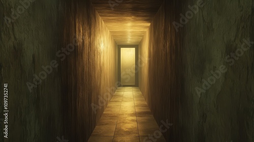Dark hallway with light at the end.