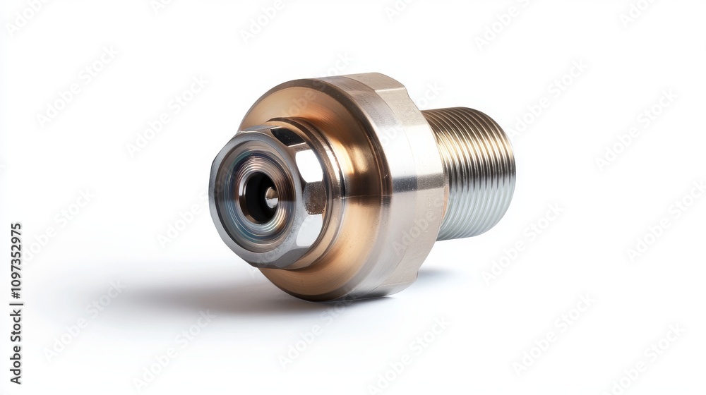 High quality gas sensor with metallic finish, isolated on white background High quality gas sensor with metallic finish, isolated on white background