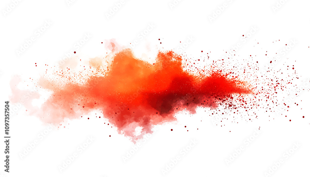 Red Splatter on White Background | Artistic Paint Effect