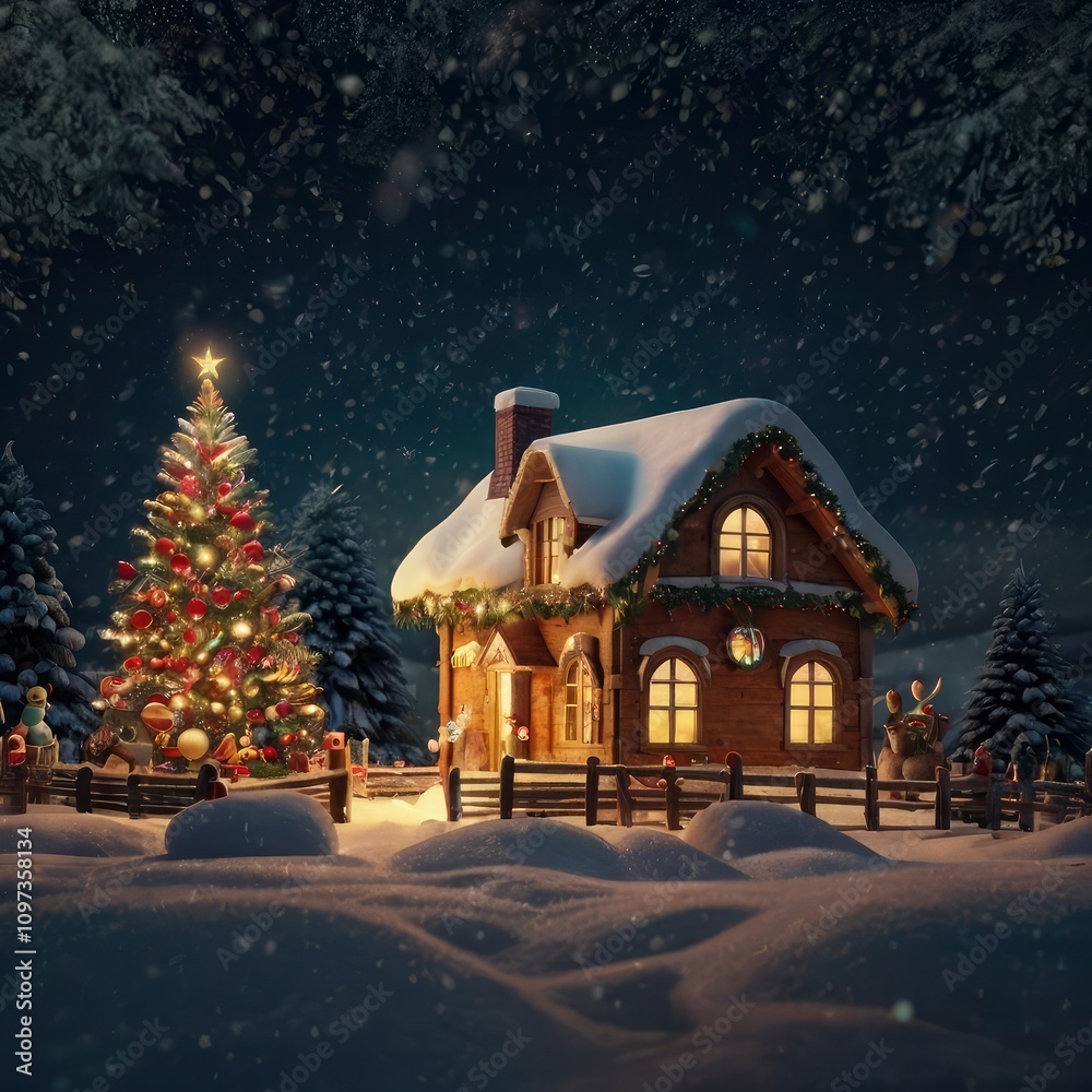 Christmas house in the woods Christmas house in the woods