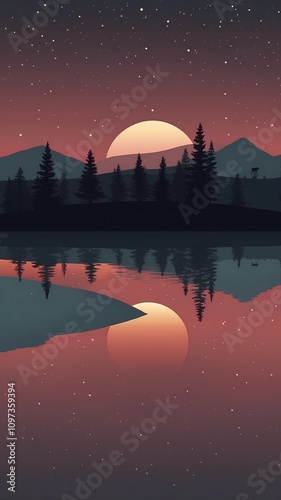 4K Night Landscape Wallpaper, Android IOS Background, Mobile Phone Night Wallpaper