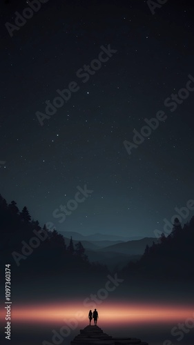 4K Night Landscape Wallpaper, Android IOS Background, Mobile Phone Night Wallpaper