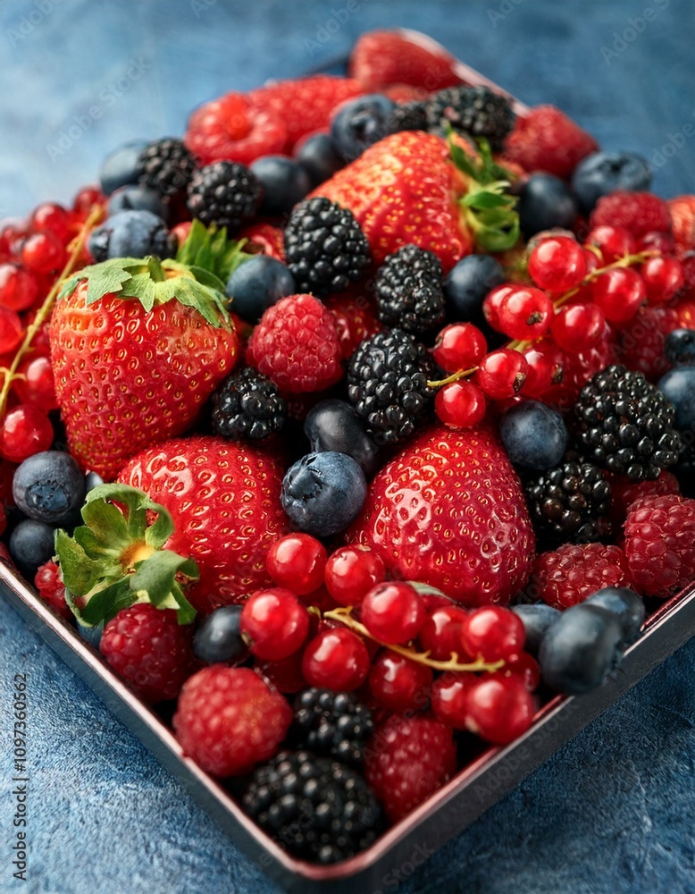 A mix of fresh, red berries. A mix of fresh, red berries.