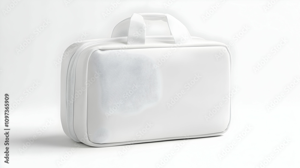 White insulated lunch bag isolated on white background. White insulated lunch bag isolated on white background.