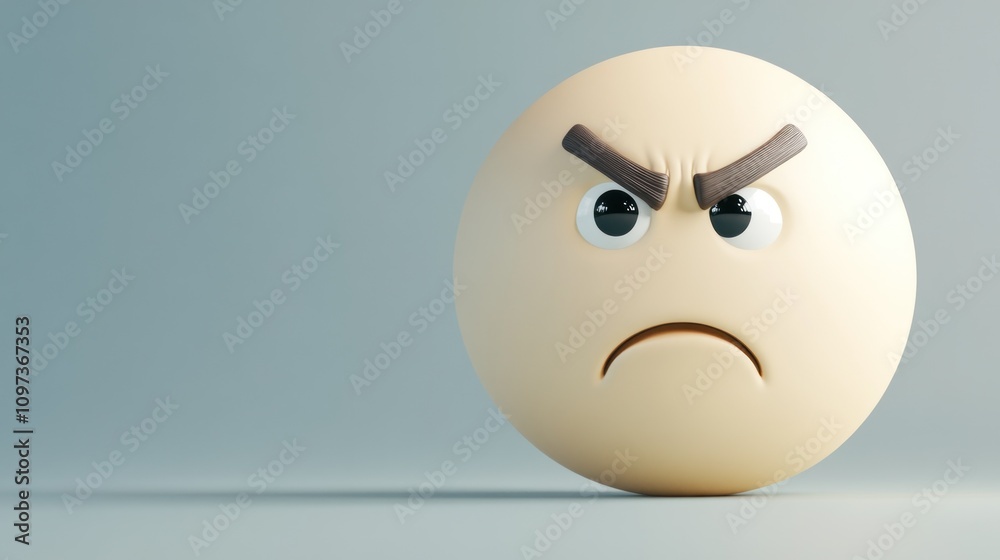 A confused 3D emoticon with one raised eyebrow, transparent background A confused 3D emoticon with one raised eyebrow, transparent background