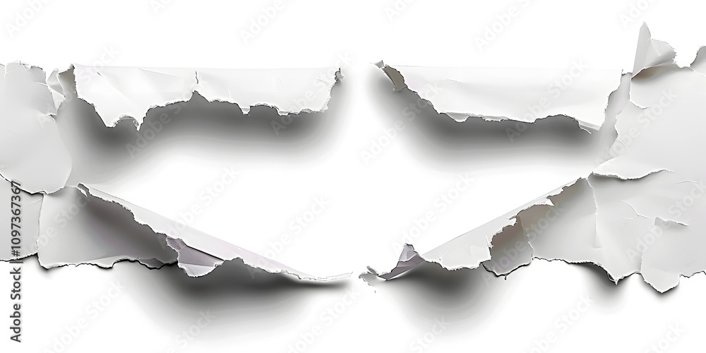 White Notebook Paper Tear with Rough Ripped Edges Isolated on a White Background for Design Projects, Branding, Social Media, Ads, Stationery, Digital Art, Presentations White Notebook Paper Tear with Rough Ripped Edges Isolated on a White Background for Design Projects, Branding, Social Media, Ads, Stationery, Digital Art, Presentations