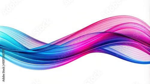 AI Technology Wave Lines - Dynamic Blue Pink Flowing Design