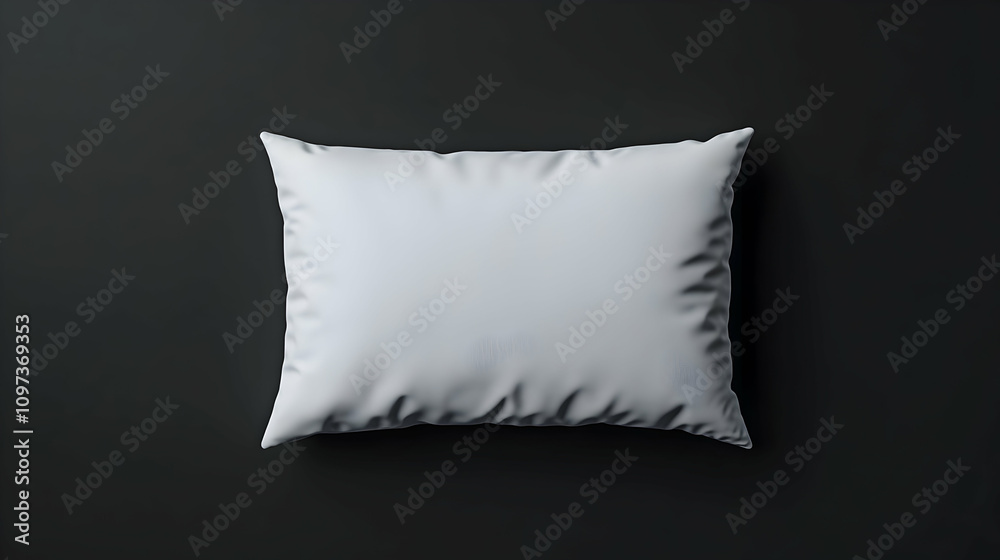 White pillow on dark background, mockup for design. White pillow on dark background, mockup for design.