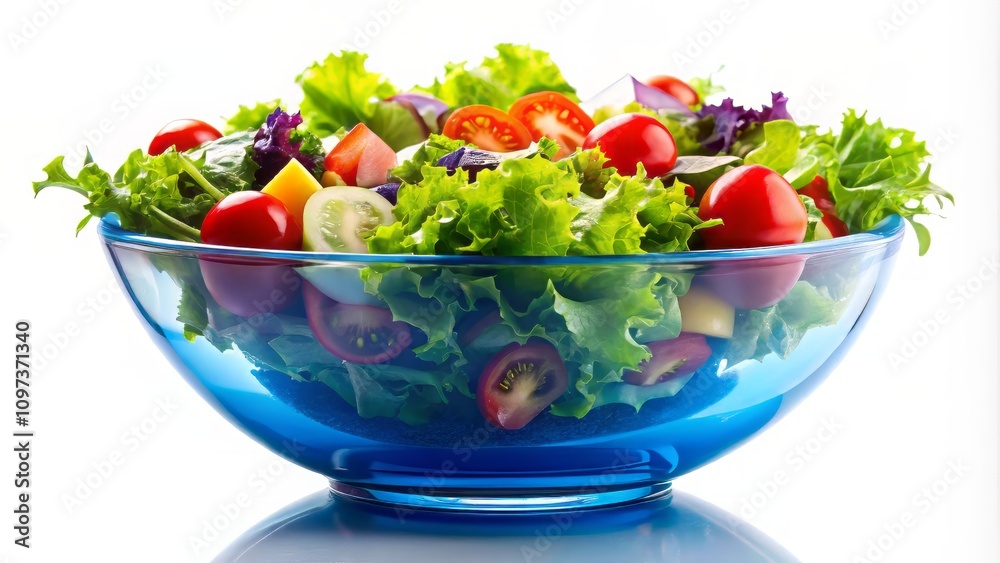 Blue Glass Salad Bowl Macro Reflection Blue Glass Salad Bowl Macro Reflection