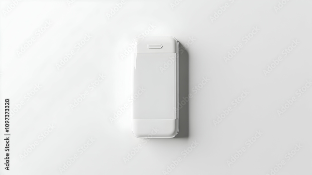 White rectangular device on white background. White rectangular device on white background.