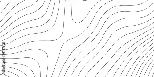 Abstract topographic contours map background. Lines Topographic contour lines map seamless pattern. The black on white contours topography stylized height of the lines map.