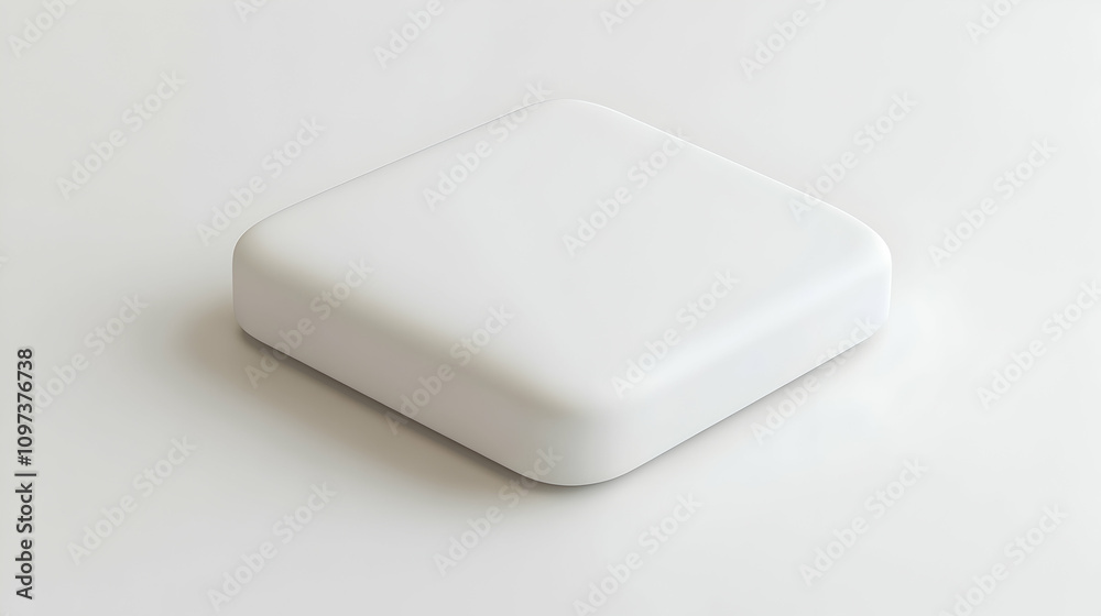 White square block on white background. White square block on white background.