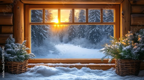 Winter Sunset View From A C...