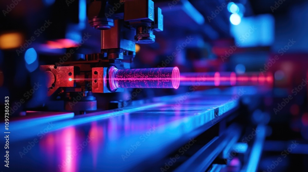 A test of how data is transmitted through a highly secure quantum channel, using lasers to transfer information. A test of how data is transmitted through a highly secure quantum channel, using lasers to transfer information.