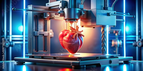 Futuristic Heart Transplant 3D Printing Technology photo