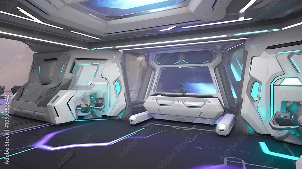 Futuristic Spaceship Interior Design With Cryo Pods Futuristic Spaceship Interior Design With Cryo Pods