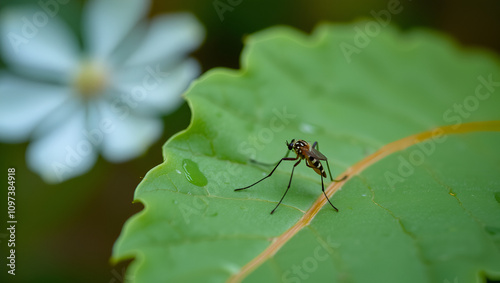 Allethrin pyrethroid insecticide. Synthetic analog of chrysanthemum flower chemical. Often used against mosquitos. photo