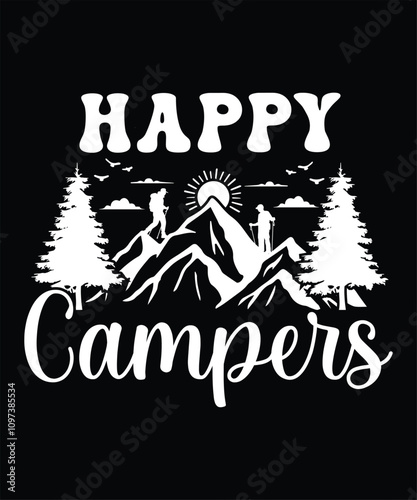 HAPPY CAMPERS VECTOR TSHIRT DESIGN