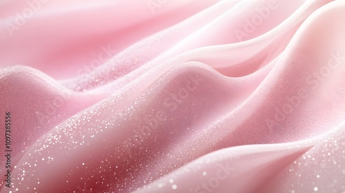 Soft, flowing pink fabric with a shimmering texture, evoking elegance and tranquility.