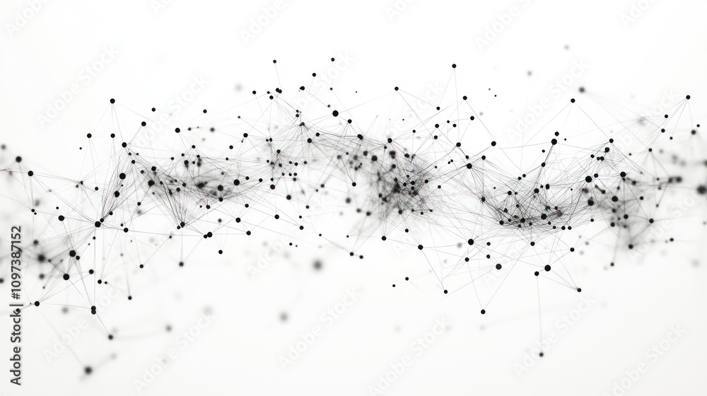 Obraz premium Studying relationships among variables in a data set, data scientists are using network graphs to show connections.