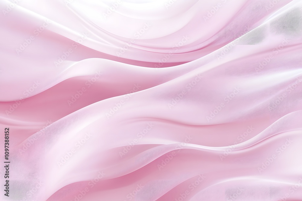 Fototapeta premium Soft, flowing pink fabric creating a serene and elegant background.