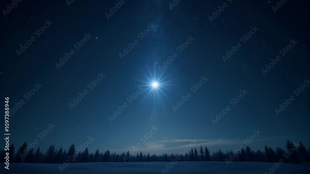 Bright shining Star of Bethlehem on dark blue starry night sky. Star of Jesus, Christmas Star. Nativity of Jesus Christ, birth of Jesus, Christmas Eve. Christian religion concept Bright shining Star of Bethlehem on dark blue starry night sky. Star of Jesus, Christmas Star. Nativity of Jesus Christ, birth of Jesus, Christmas Eve. Christian religion concept