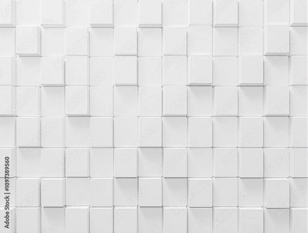 White box blocks positioned in a grid-like formation on the surface of a plain colored wall, adding texture and depth to the space, geometric grid, plain colored wall, cubist style, creative display White box blocks positioned in a grid-like formation on the surface of a plain colored wall, adding texture and depth to the space, geometric grid, plain colored wall, cubist style, creative display
