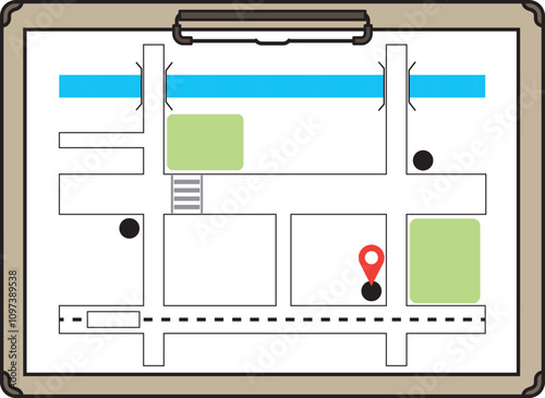 シンプルなバインダーに挟まれている地図