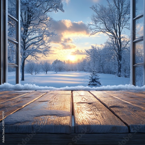 Winter Sunset View From A S...