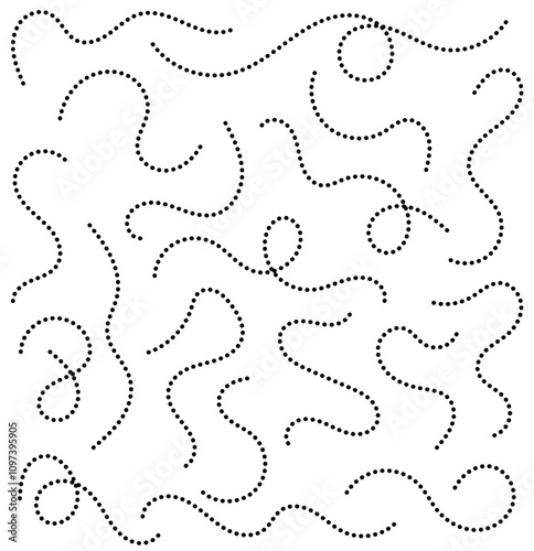 Dashed hand drawn lines. Clean dot style hand drawn doodle line collection.